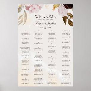 Modern Floral   Schema voor marmer-alfabetische zi Poster