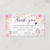 Modern floral script order logo dank u qr visitekaartje (Voorkant)