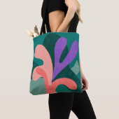 Modern Floral Shape Tote Bag – Bold Color Botanica (Dichtbij)