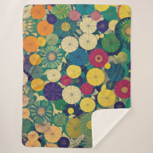 Modern Floral Sherpa Blanket Deken