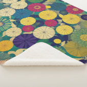 Modern Floral Sherpa Blanket Deken (3/4)