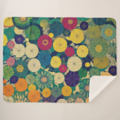 Modern Floral Sherpa Blanket Deken (Voorkant (horizontaal))