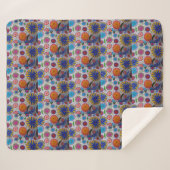 Modern Floral Sherpa Blanket Deken (Voorkant (horizontaal))