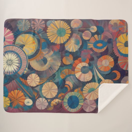 Modern Floral Sherpa Blanket Deken (Voorkant (horizontaal))