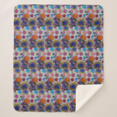 Modern Floral Sherpa Blanket Sherpa Deken (Voorkant)