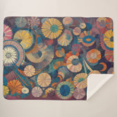 Modern Floral Sherpa Blanket Sherpa Deken (Voorkant (horizontaal))