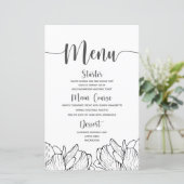 Modern Floral Simple Wedding Menu (Staand voorkant)
