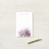 Modern Floral Sjabloon Waterverf Rozen Script Post-it® Notes (Op bureau)