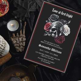 Modern Floral Skull Halloween Vrijgezellenfeest Kaart
