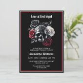 Modern Floral Skull Halloween Vrijgezellenfeest Kaart (Staand voorkant)