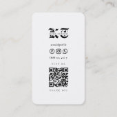 Modern Floral Skull Tattoo Artist Monogram Visitekaartje (Achterkant)