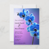 Modern Floral Sky Blue Orchids Bruiloft Kaart (Voorkant)
