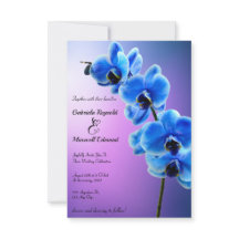 Modern Floral Sky Blue Orchids Bruiloft