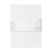  Modern Floral Stoffig Blauw Bruiloft Uitnodigingen Wikkel (Achterkant Voorbeeld)