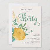 Modern Floral Surprise 30ste verjaardagsfeestje Kaart (Voorkant)