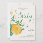 Modern Floral Surprise 60ste verjaardagsfeestje Kaart (Voorkant)