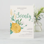 Modern Floral Surprise 70ste verjaardagsfeestje Kaart (Staand voorkant)