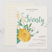 Modern Floral Surprise 70ste verjaardagsfeestje Kaart (Voorkant / Achterkant)