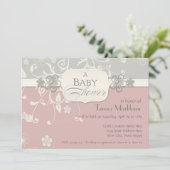 Modern Floral Swirl Flourish Bracket Baby shower Kaart (Staand voorkant)