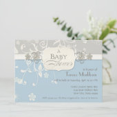 Modern Floral Swirl Flourish Bracket Baby shower Kaart (Staand voorkant)