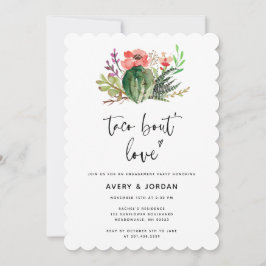 Modern Floral Taco Bout Love Engagement Party Kaart