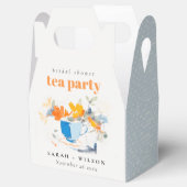 Modern Floral Tea Cup Vrijgezellenfeest Tea Party Bedankdoosjes (Geopend)