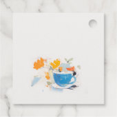 Modern Floral Tea Cup Vrijgezellenfeest Tea Party Bedankjes Labels (Achterkant)