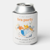 Modern Floral Tea Cup Vrijgezellenfeest Tea Party Blikjeskoeler (Blikje Achterkant)