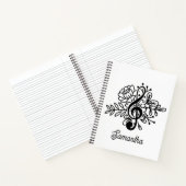 Modern Floral Treble Clef Music Lovers Notitieboek (Binnen)