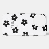 Modern Floral Trendy Black en white  Spring iPhone Hoesje (Achterkant horizontaal)
