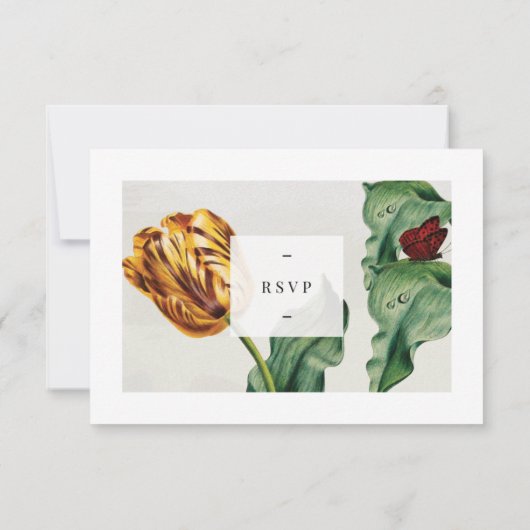 Modern Floral Tulip RSVP-kaart RSVP Kaartje (Achterkant)