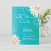 Modern Floral Turquoise Blue Daisy Vrijgezellenfee Kaart (Staand voorkant)