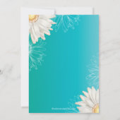 Modern Floral Turquoise Blue Daisy Vrijgezellenfee Kaart (Achterkant)