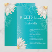 Modern Floral Turquoise Blue Daisy Vrijgezellenfee Kaart (Voorkant / Achterkant)