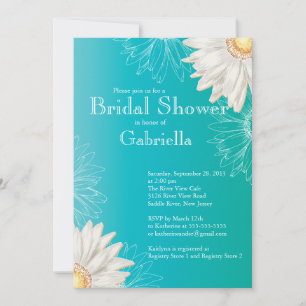 Modern Floral Turquoise Blue Daisy Vrijgezellenfee Kaart