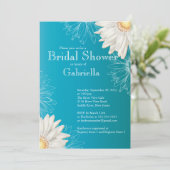 Modern Floral Turquoise Daisy Vrijgezellenfeest Kaart (Staand voorkant)