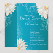 Modern Floral Turquoise Daisy Vrijgezellenfeest Kaart (Voorkant / Achterkant)