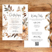 Modern Floral Two Sided Wedding Invitation Kaart