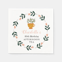 Modern Floral vanmiddag Tea Birthday