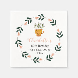 Modern Floral vanmiddag Tea Birthday Servet