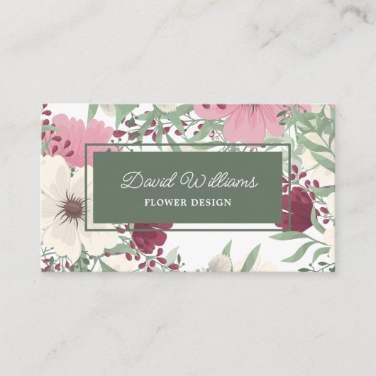 Modern Floral Visitekaartje (Voorkant)