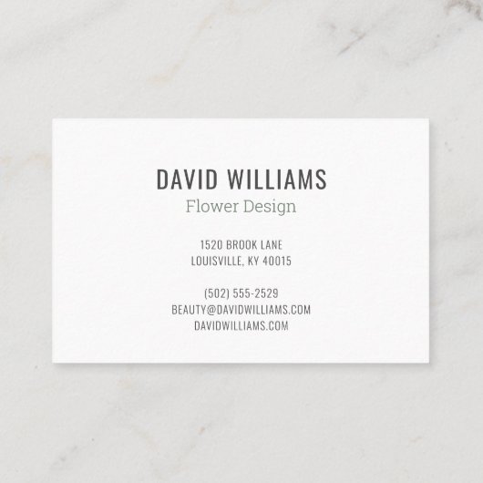 Modern Floral Visitekaartje (Achterkant)