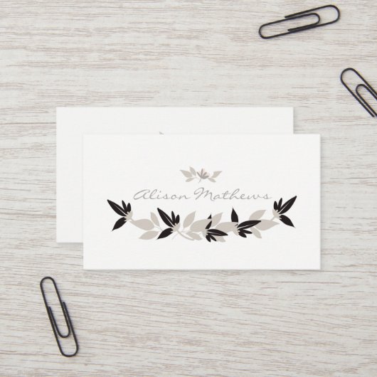 Modern Floral Visitekaartje (Voorkant / Achterkant in situ)