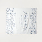 Modern Floral Vrijgezellenfeest achtergrond Wandkleed (Voorkant (horizontaal))