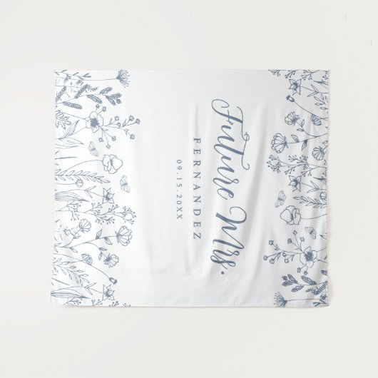 Modern Floral Vrijgezellenfeest achtergrond Wandkleed (Voorkant (horizontaal))