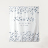 Modern Floral Vrijgezellenfeest achtergrond Wandkleed (Voorkant)