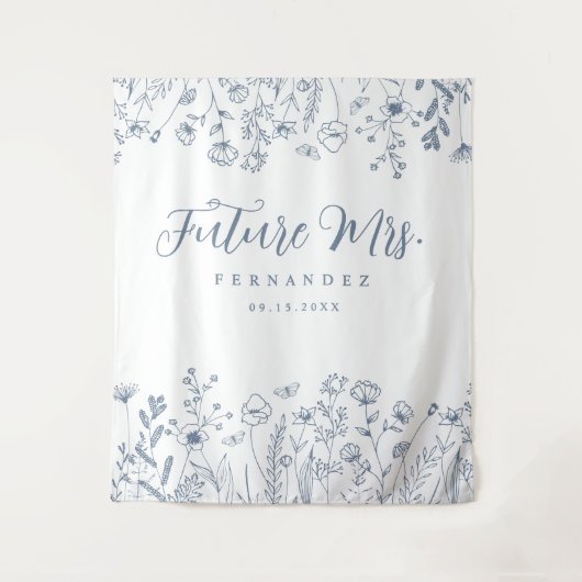 Modern Floral Vrijgezellenfeest achtergrond Wandkleed (Voorkant)