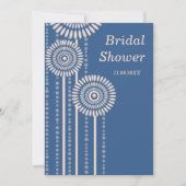 Modern Floral Vrijgezellenfeest - Blauwe uitnodigi Kaart (Voorkant)