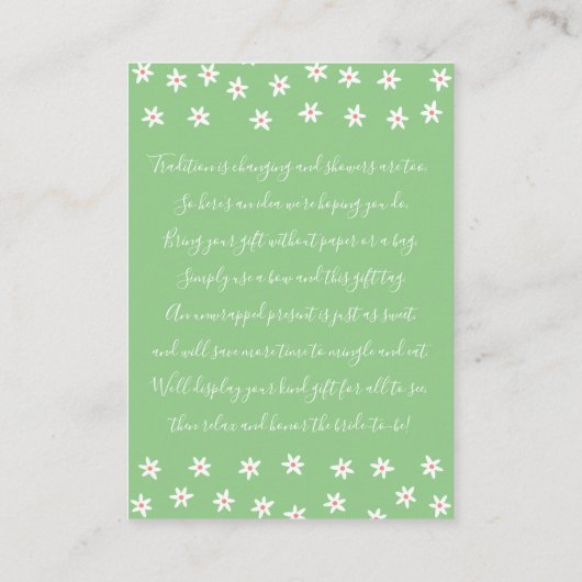 Modern Floral Vrijgezellenfeest Display Kaart en L (Achterkant)