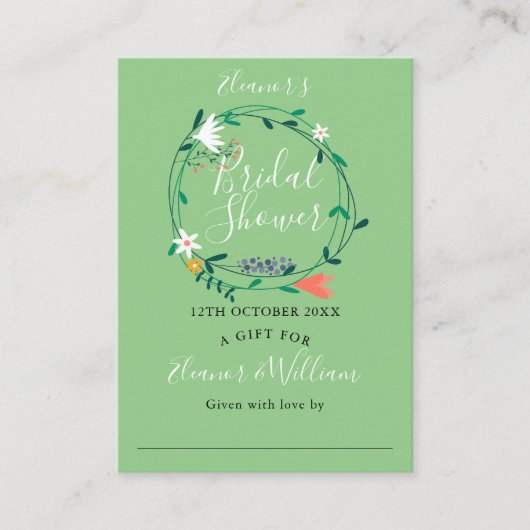 Modern Floral Vrijgezellenfeest Display Kaart en L (Voorkant)